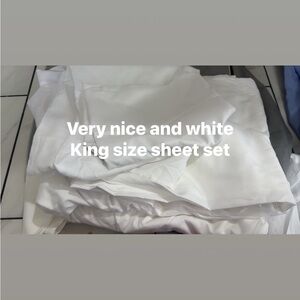 Perry Ellis White King Sheet Set - Crisp White Bedding